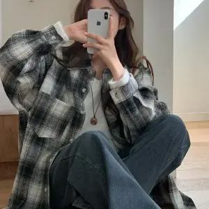 [코코블랑] 도어 체크 루즈핏 셔츠