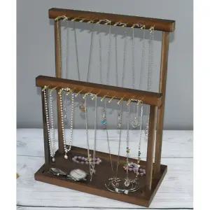 목걸이거치대 원목 악세사리 18핀 진열대 단면 디스플레이