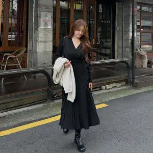 [제작/빅사이즈]이블렛 라비넨 랩 롱 니트원피스 제이스타일