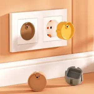 곰돌이 콘센트 안전커버 실리콘 보호캡 감전방지 안전