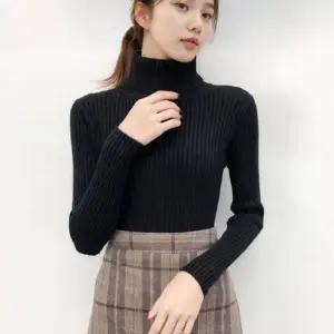 [제이커머스]여성 도톰한 목폴라 부드러운 소재 기본 골지 긴팔티 기본티 크롭티 빅사이즈 여름긴팔티 루즈