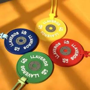 [콩심팥심]4컬러 플레이트 분실방지 네임텍 스트랩 헬스장 바벨