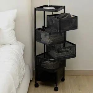 틈새 수납장 모던 스마트 스틸 회전형 수납장 선반 정리함 서랍장 트롤리 수납함 바퀴형 이동식 회전식