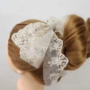 [콩심팥심]2컬러 레이스 금사 왕리본 헤어핀 머리핀 악세서리