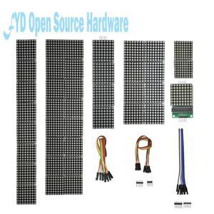 케이블 포함 DIY 키트용 마이크로 컨트롤러 LED 디스플레이 모듈, 1, 2, 4, 8 비트, MAX7219, 60 × 60 도