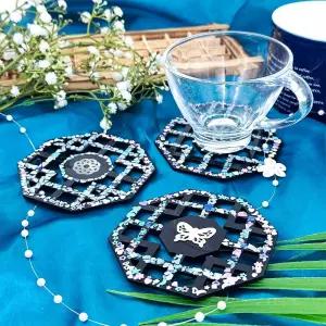 어르신 취미 자개공예 팔각 컵받침 DIY키트 엄마표미술 문화체험 장식소품 미술활동