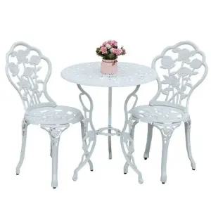 정원 테이블 세트 옥상 피크닉 야외 철제 몰딩 펜션 의자 오프화이트 테이블1개의자2개