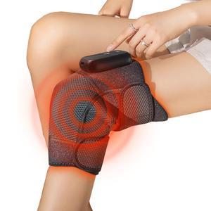 4개의 진동 모터 무선 무릎 마사지 벨트 3-in-1 전기 가열 패드 팔꿈치 어깨 보호대 마사지기