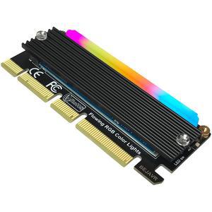 RGB 라이트 바와 알루미늄 히트싱크 솔루션을 갖춘 Bejavr M.2 PCIe NVMe 어댑터 SSD 확장 카드는 PCI-Express 3.0 4.0 및 X4 X8 X16 슬롯을 지원합니다.