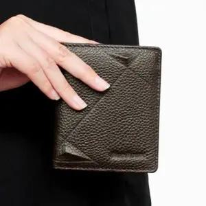 반지갑 중지갑 선물용 카드 명함 지갑 남성 Brown