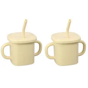 Soonsooa 유아 이유식 실리콘 양손 빨대컵 300ml X2개