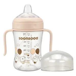 Soonsooa 아기 이유식 유아컵 스파우트컵 240ml 베이지