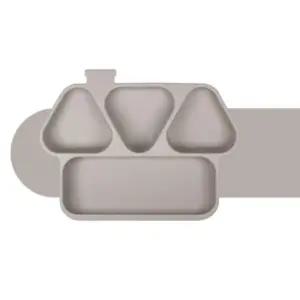 꼬꼬노리 유아 실리콘 흡착 식판 식기 무드그레이