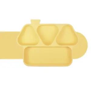 꼬꼬노리 유아 실리콘 흡착 식판 식기 멜란지옐로우