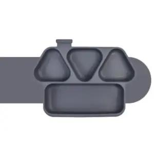 꼬꼬노리 유아 실리콘 흡착 식판 식기 다크그레이