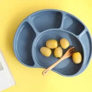 비다하우스 흡착 실리콘 유아 식판 이유식 접시 블루