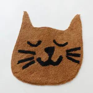 마켓비 아이방 러그 고양이 동물 침대 브라운 55x67cm