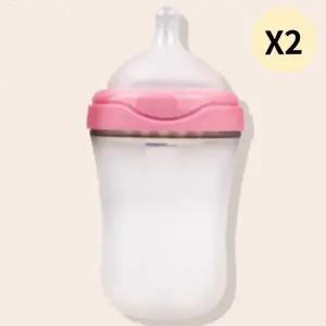 퍼펙션 아기 신생아 실리콘 수유 젖병 260ml 핑크 X2