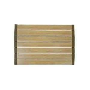 플라팜 우드 접이식 발 매트 판 욕실 베란다 오크 600