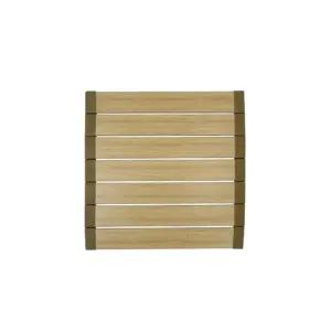 플라팜 우드 접이식 발 매트 판 욕실 베란다 오크 400