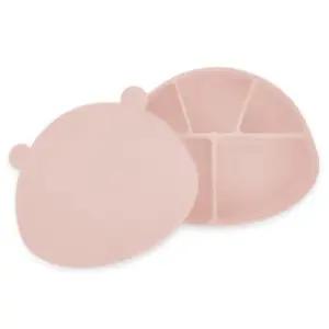 포프베베 아기 흡착 식판 이유식 유아식 피치핑크