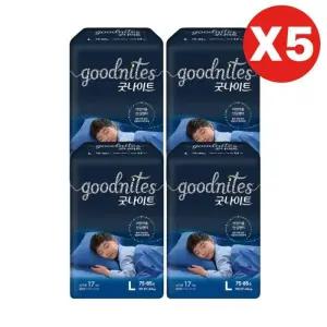 하기스 굿나이트 키즈 팬티기저귀 남아 대형 17pX20팩