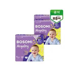 [깨끗한나라_아동]보솜이_메가드라이 남녀공용 팬티형 기저귀 특대형 26개입 3개
