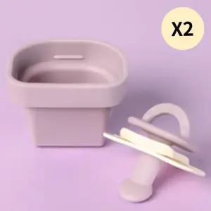 포프베베 아기 쪽쪽이 공갈 노리개 젖꼭지 퍼플 X2개