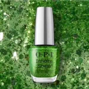 OPI 인피니트 샤인 젤리 글리터 매니큐어 그린 반투명