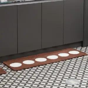 홈앤하우스 소프트 주방 욕실 발 매트 원형 브라운 L