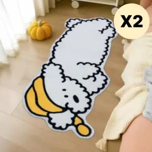 레토 주방매트 욕실 화장실 발매트 옐로우모자 2P