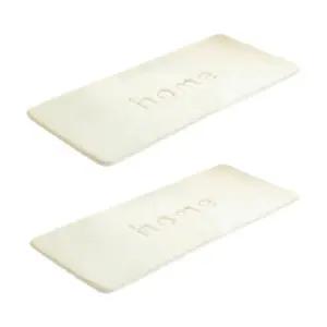 레토 푹신한 발매트 주방 현관 매트 물흡수 화이트 2P