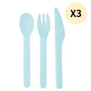 어웨이큰센스 수저 포크 세트 블루민트 X3개