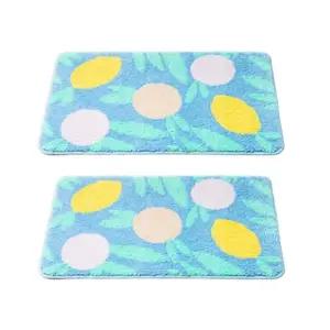 레토 극세사 발매트 욕실 현관 주방 물흡수 레몬 2P