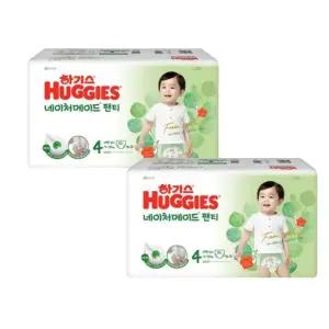 하기스 기저귀 네이처메이드 팬티 남아 4단계 52pX2팩