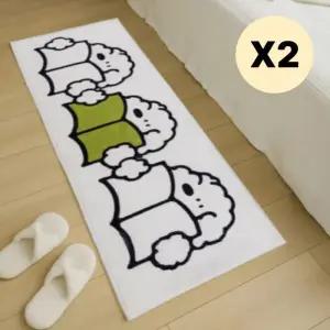 레토 주방매트 욕실 화장실 발매트 귀여운 사각책 2P