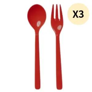 어웨이큰센스 어린이 수저 포크 세트 레드팝 X3개