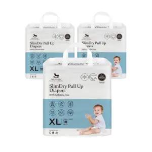 크럼비 기저귀 슬림 드라이 특대형 팬티 18p X3팩