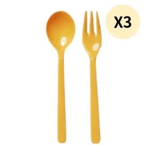 어웨이큰센스 어린이 수저 포크 세트 옐로우팝 X3개