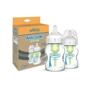 닥터브라운 유리 젖병 와이드넥 트윈 세트 150ml 2P