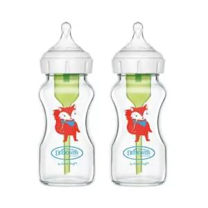 닥터브라운 배앓이 유리 젖병 와이드넥 폭스 270ml 2P