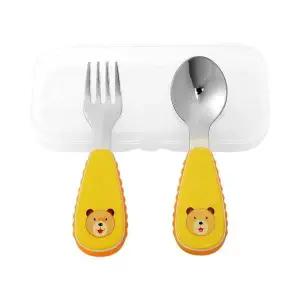 유아용 식기 수저 포크 아기 까꿍 수저세트 실리콘