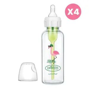 닥터브라운 유리 젖병 내로우넥 플라밍고 250ml 4P
