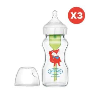 닥터브라운 신생아 유리 젖병 와이드넥 폭스 150ml 3P