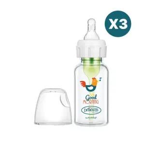닥터브라운 유아 유리 젖병 내로우넥 루스터 120ml 3P