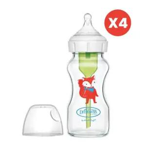 닥터브라운 유아 유리 젖병 와이트넥 폭스 270ml 4P