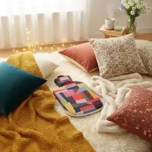 파쉬 보온물주머니 2L+모시조각패턴 면커버