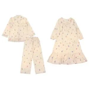 [갤러리아] [비비안]귀여운 고양이프린트 면기모 커플원피스잠옷(MP8873A GW8873A CR)