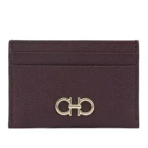 페라가모 골드 로고 가죽 슬림 카드지갑 0789861