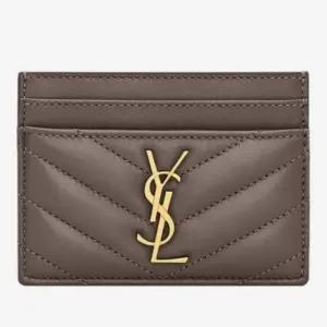 로고 디테일 그레이 가죽 카드지갑 423291 AAA441997